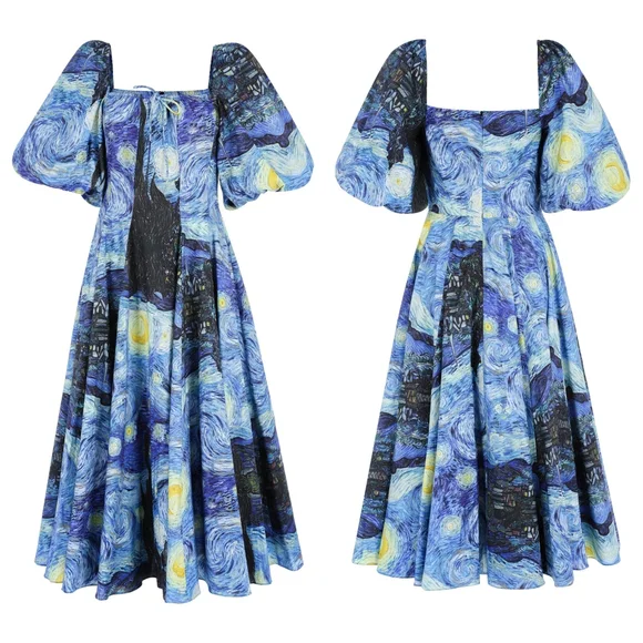 NWT Selkie The Day Starry Night Van Goh Dress Size XS